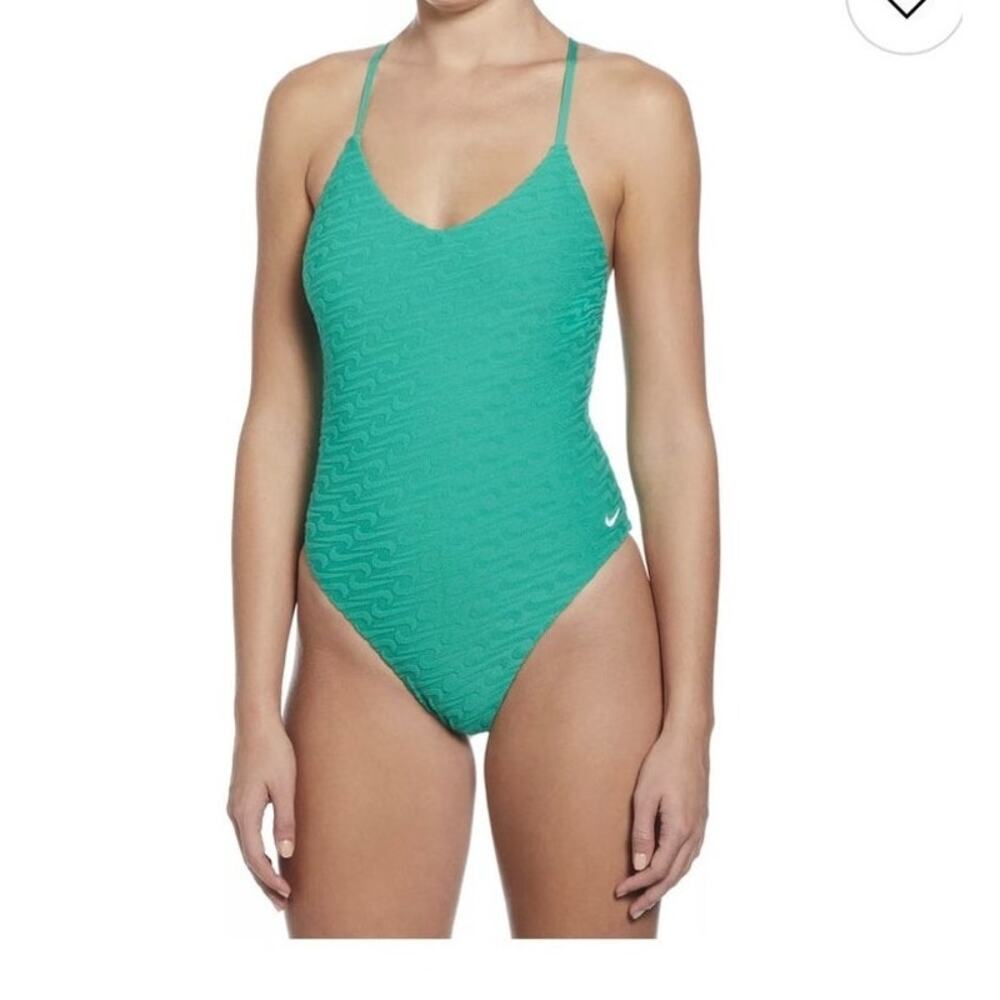 Nike Terry medium v neck y back one piece swimsuit SW2 3414